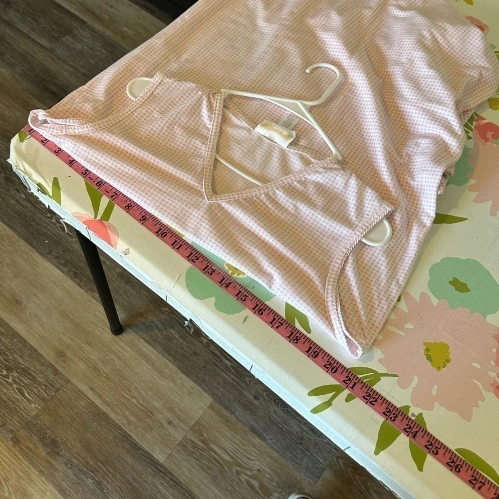 Carole Hochman Large pink, and white gingham sleeveless nightgown